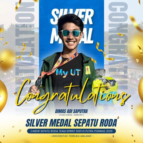 Dimas Adi Saputra raih Silver Medal Sepatu Roda Team Sprint 500+D Putra POMNAS 2025