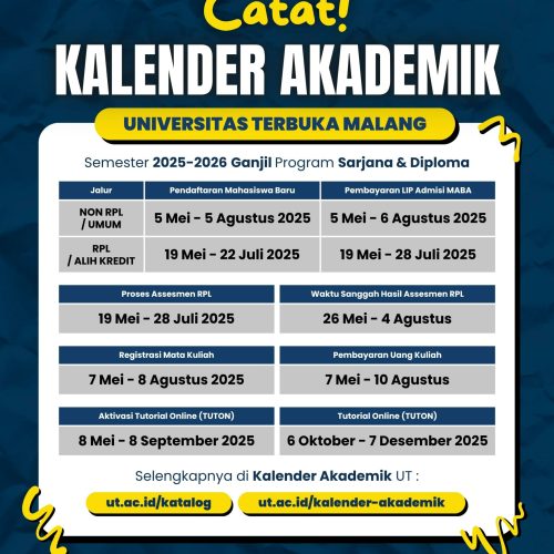 KALENDER AKADEMIK UNIVERSITAS TERBUKA MALANG SEMESTER GANJIL 2025/2026